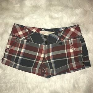 Hollister Low-Rise Plaid Shorts