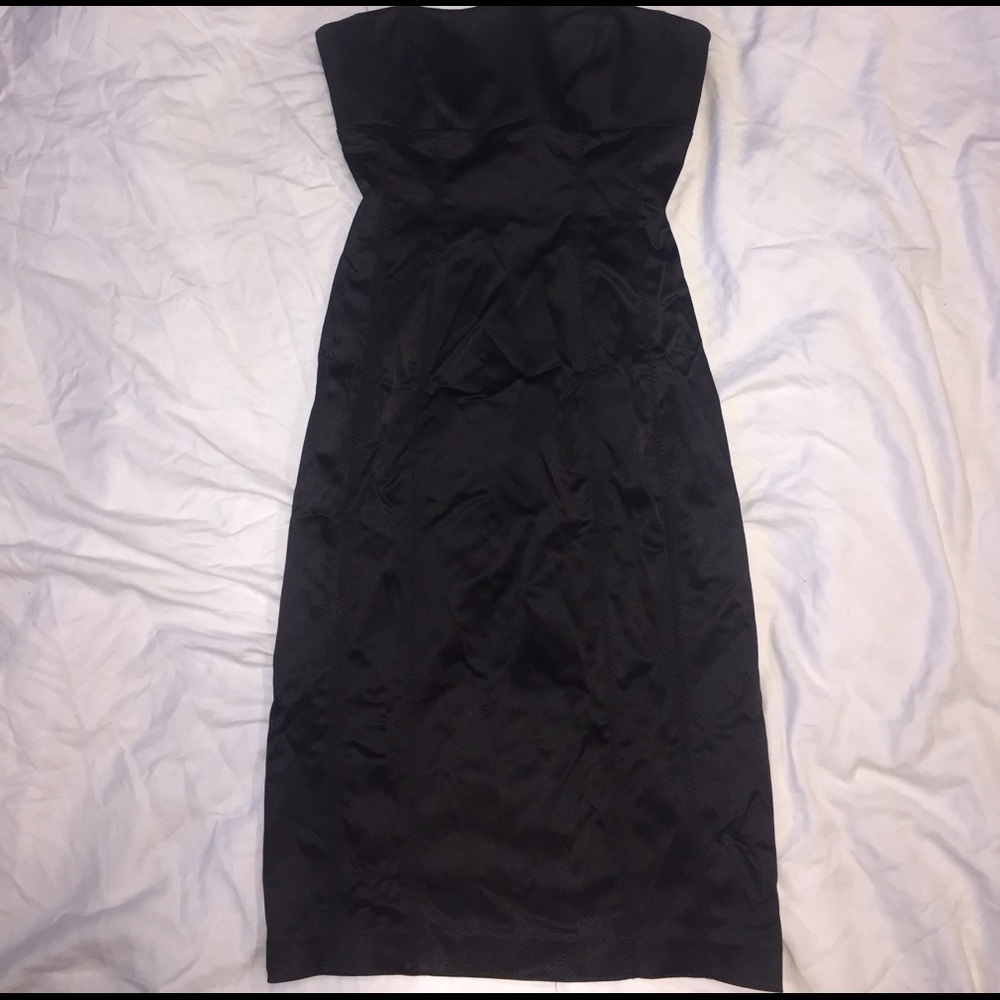 BeBe: Super Sexy Black Satin Bodycon Dress, S