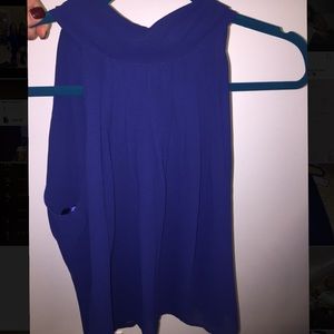 Dressy shirt royal blue shirt turtle neck tank top