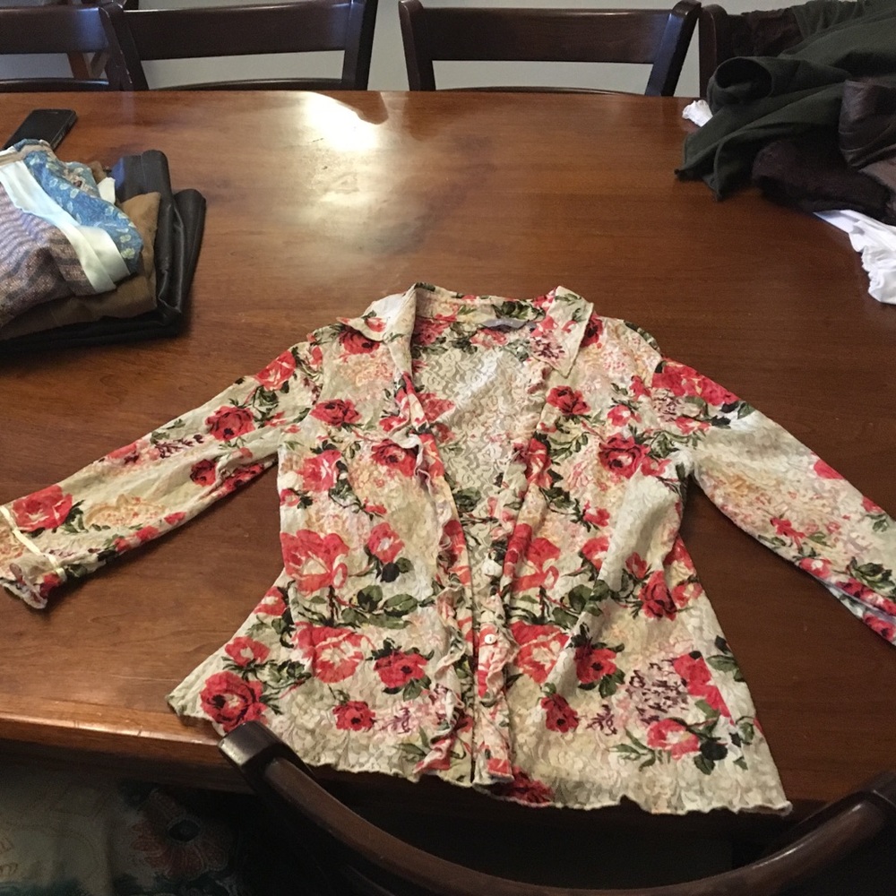 A beautiful floral laced shirt designed by per una