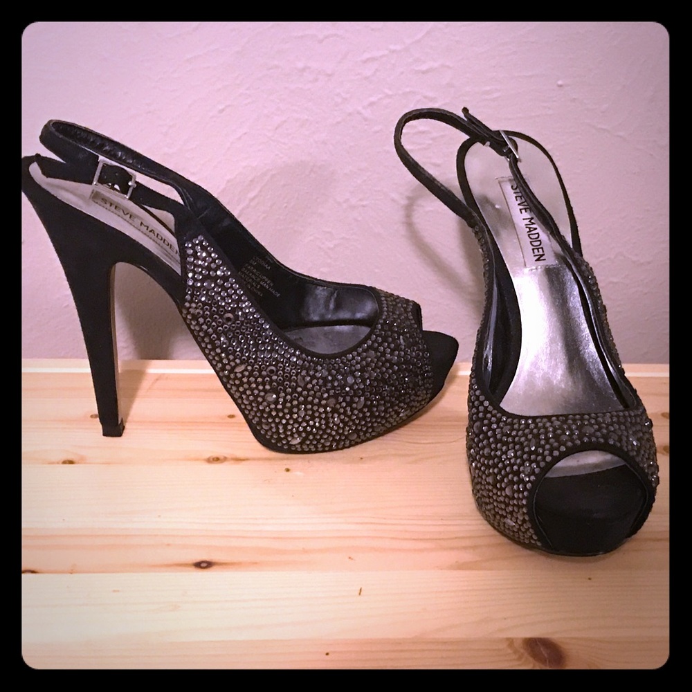 Glittery Steve Madden Slingback Platforms!