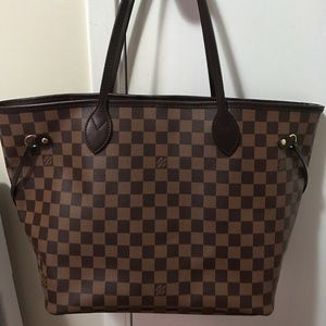 AUTHENTIC Louis Vuitton Neverfull MM Damier Ebene