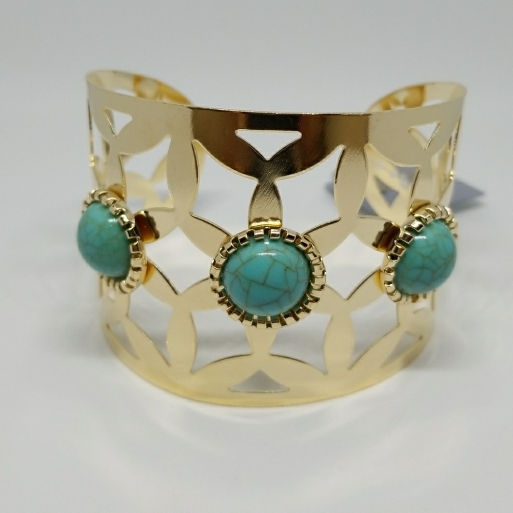 Triple Gem Cuff Bracelet