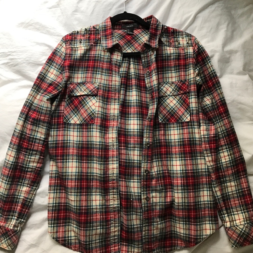 Forever 21 studded flannel