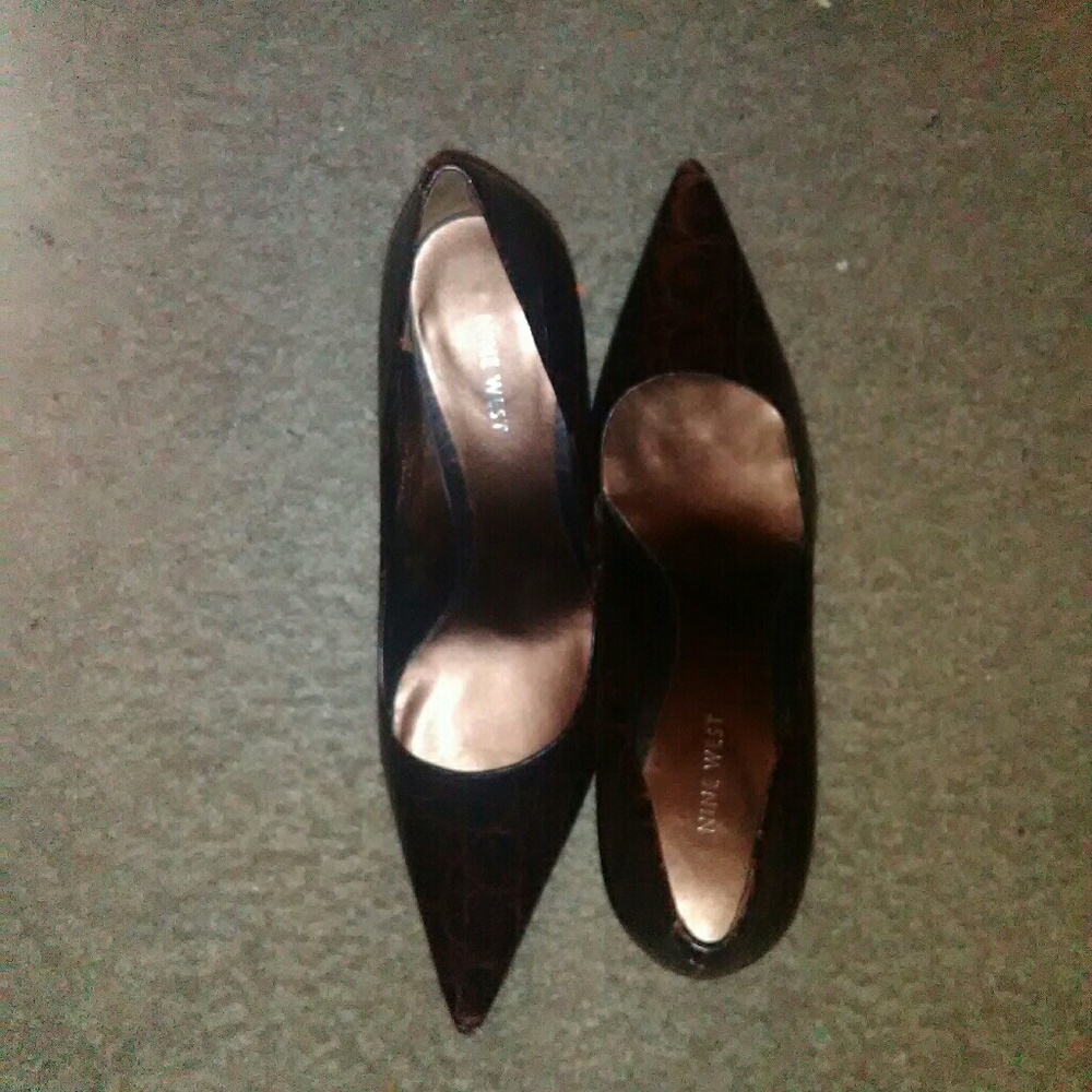 Brown Crocodile Pumps