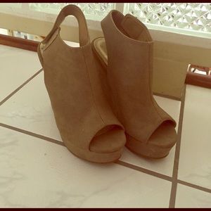 Brown suede heels