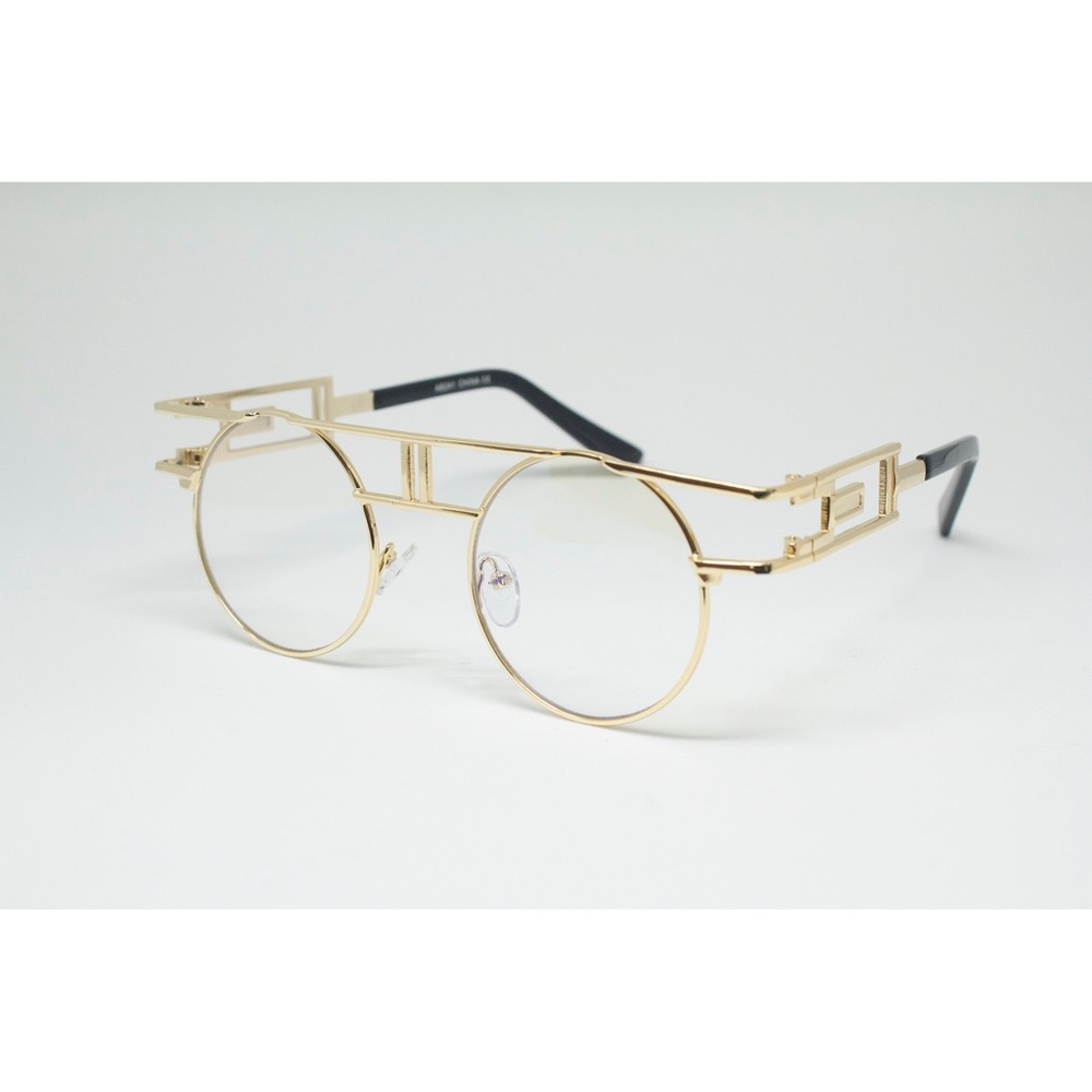 Last! Clear Trend Aviator Gold Rim Hipster Sunnies - Picture 4 of 4