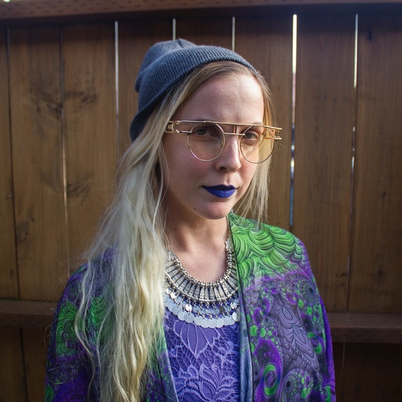 Last! Clear Trend Aviator Gold Rim Hipster Sunnies - Picture 3 of 4