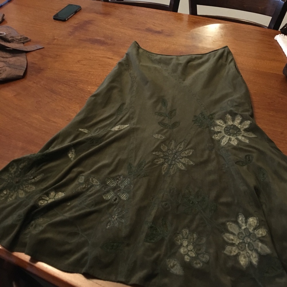 A beautiful long brushed "suede" skirt