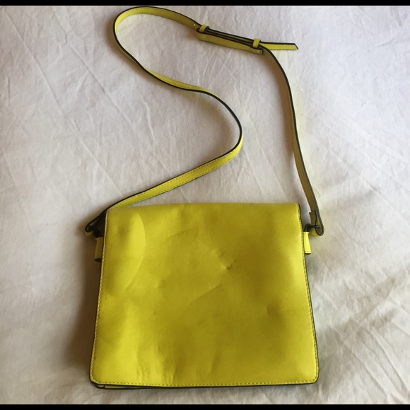 Neon yellow Zara satchel side bag - Picture 2 of 5
