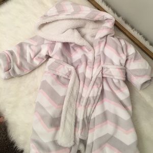 Baby pink and grey bath robe