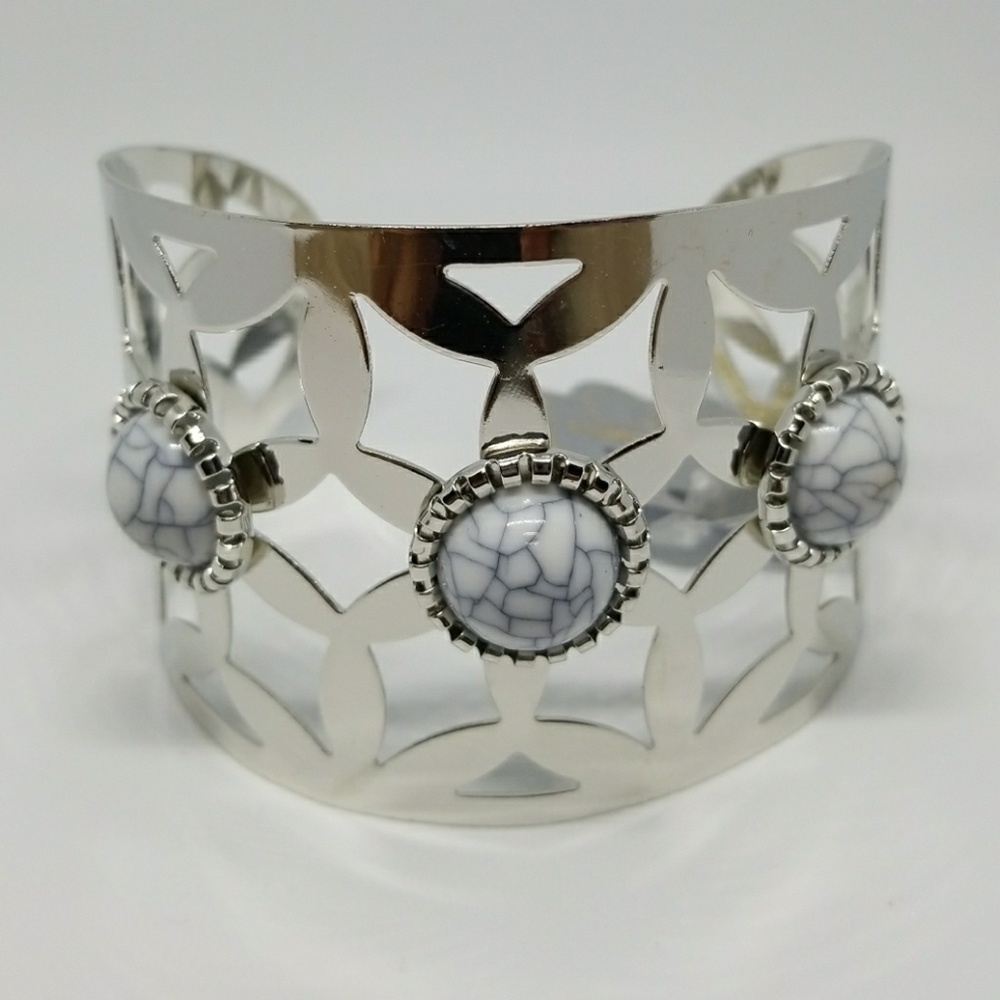 Triple Gem Cuff Bracelet