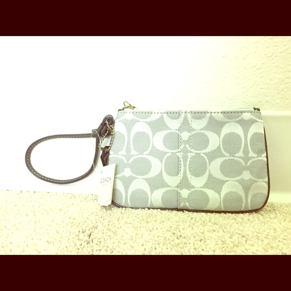 Coach factory gray wristlet