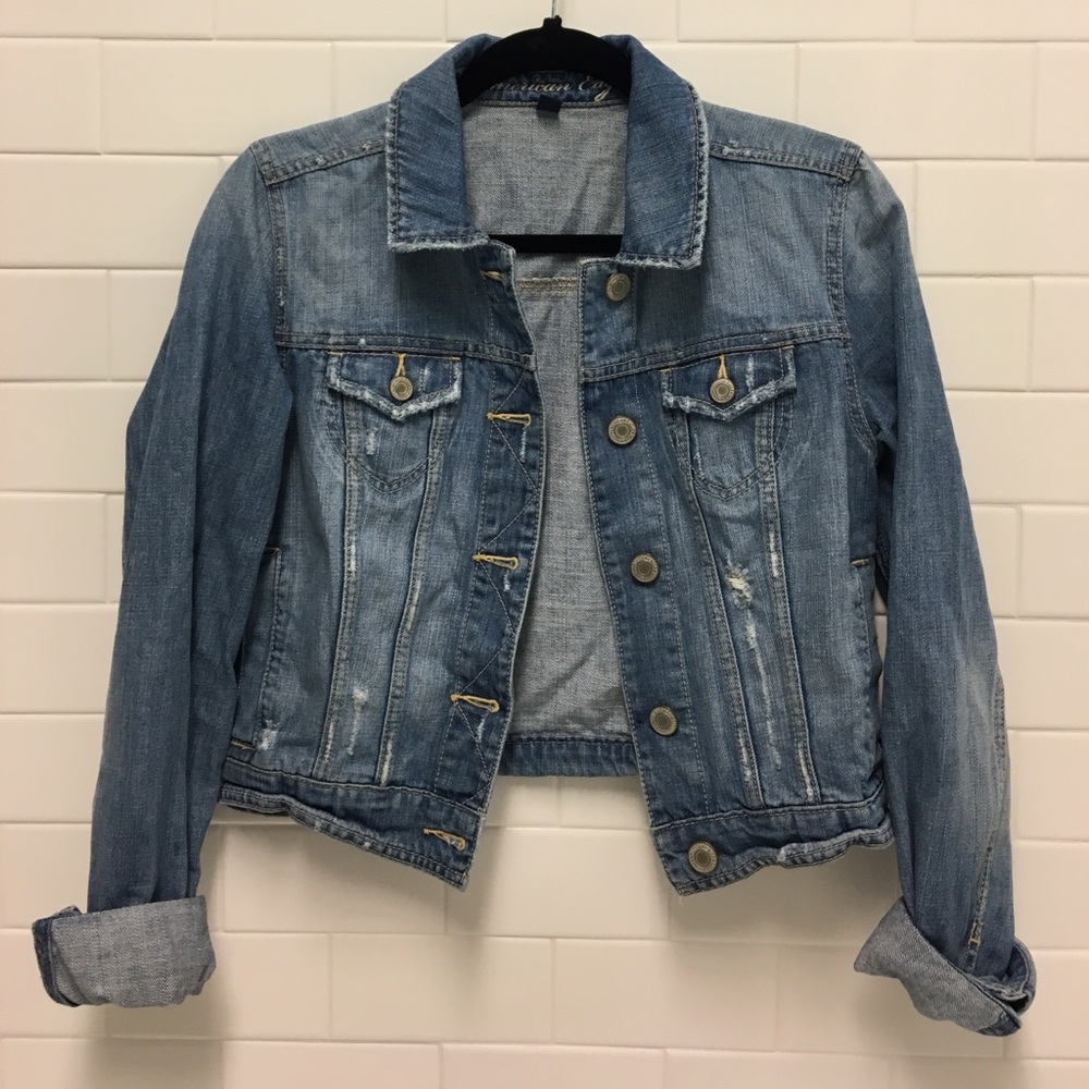 Jean Jacket w/ Inner Polka Dot Pockets