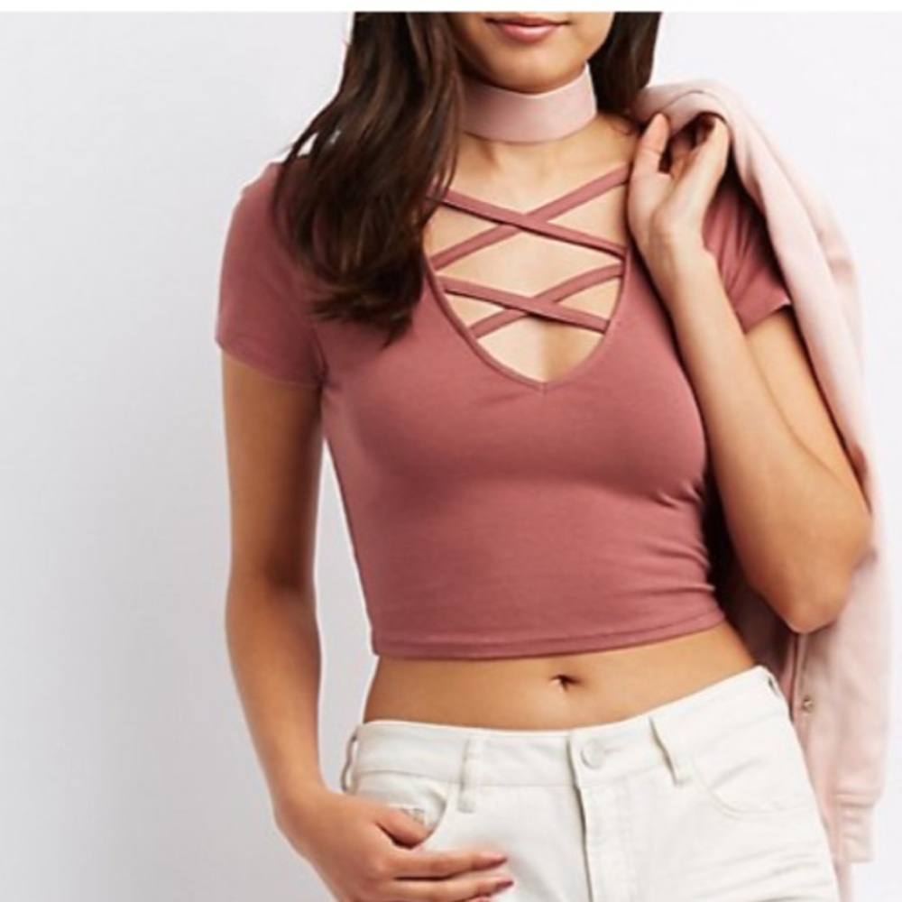 Charlotte Russe top with crossing in front