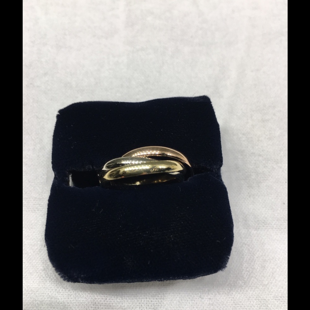 Cartier trinity ring, 18k tri-color, small, size 6