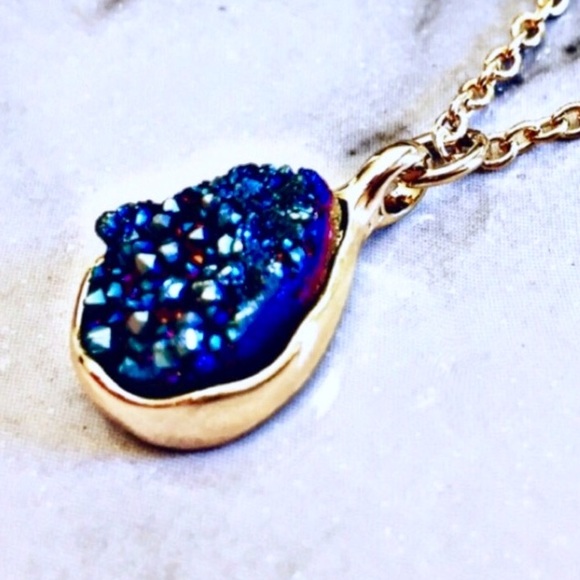 Whimsy Jewelry - Blue Druzy Quartz Necklace