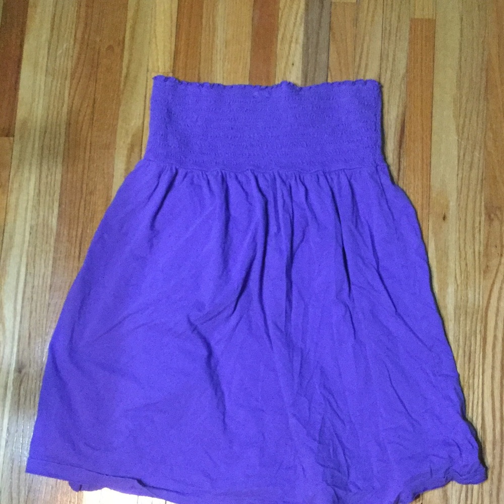 Purple strapless summer top