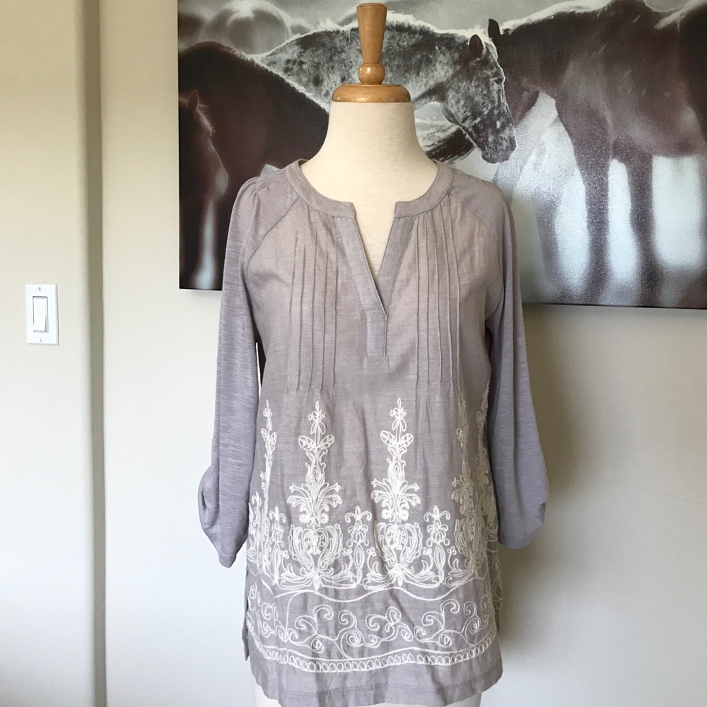 "Retro-ology" Peasant Blouse, Embroidered