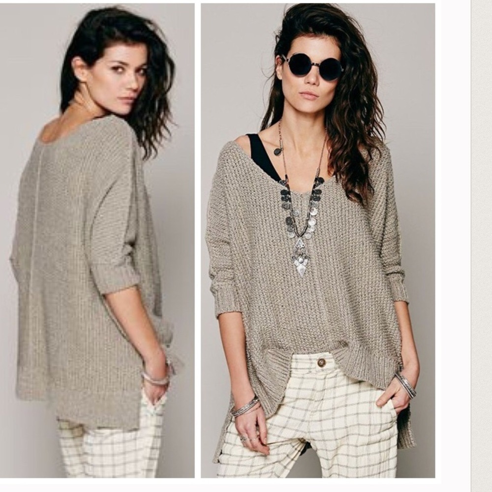 Nwot Free People cable knit oversize jumper