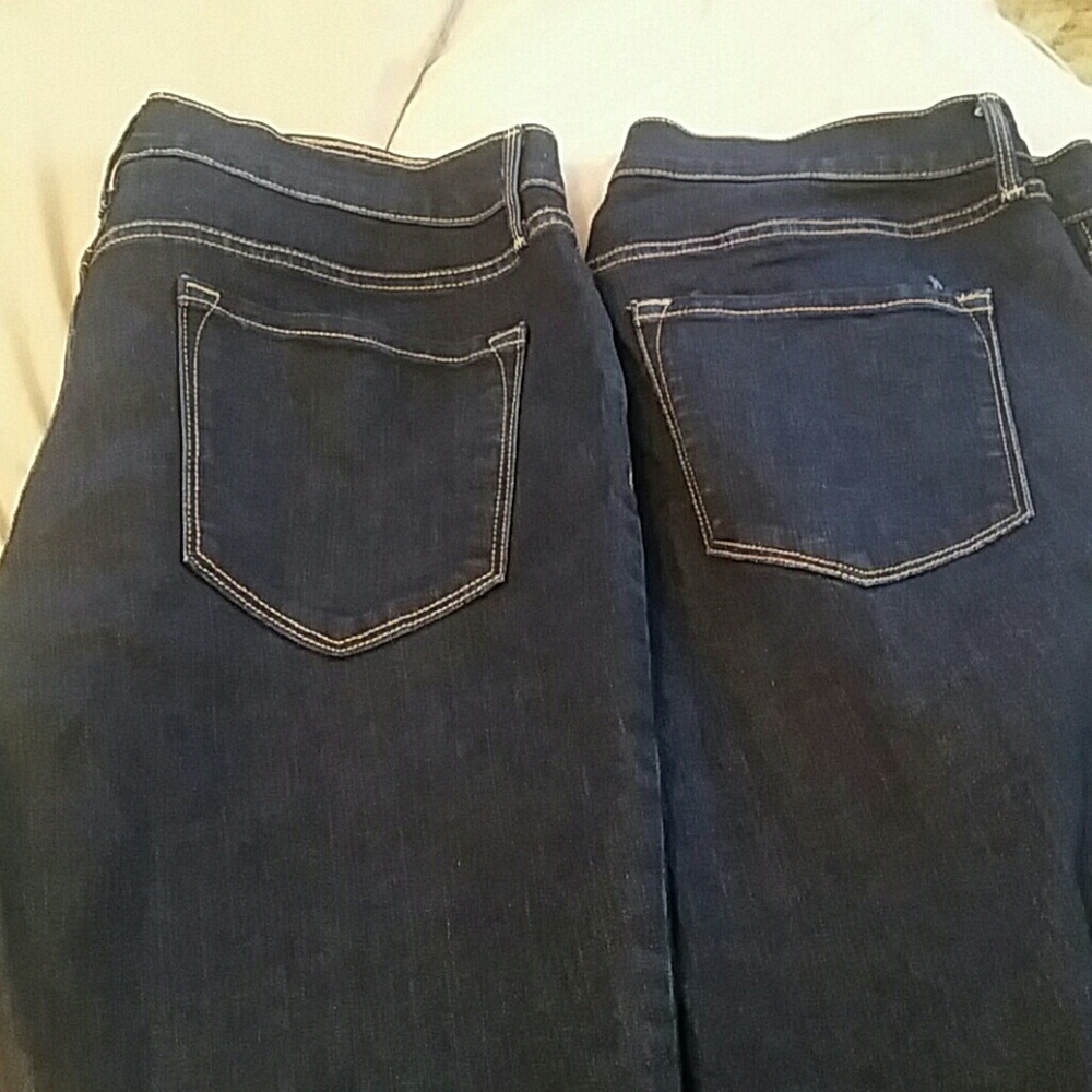 2 pair of dark denim curvy skinny jeans