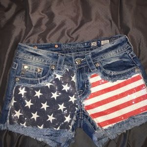 American flag miss me shorts