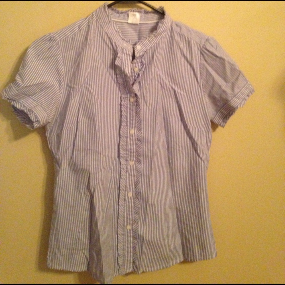 Cute ruffle button down shirt from J.Crew