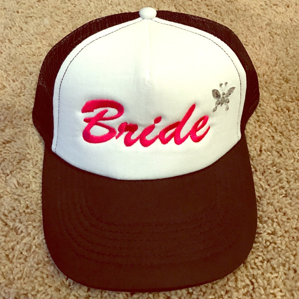 New Bride Trucker Hat Butterfly