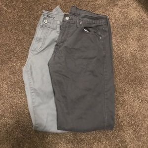 Two pairs of colored pants