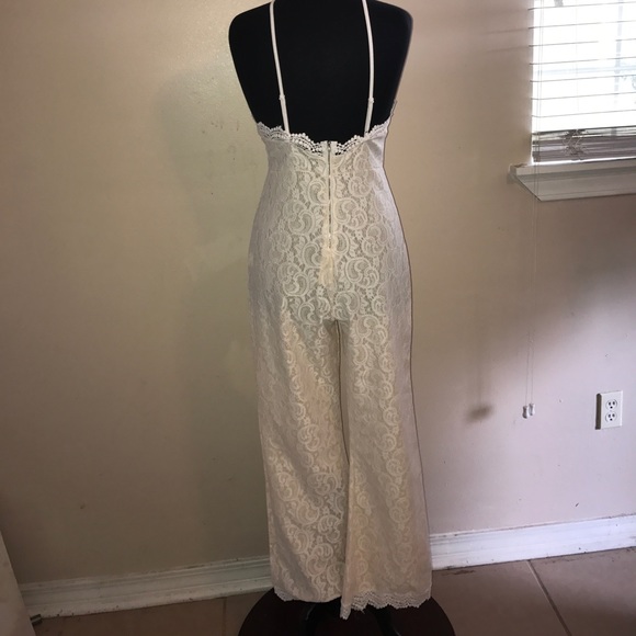 Nude Lace Jumpsuit - Picture 3 of 3