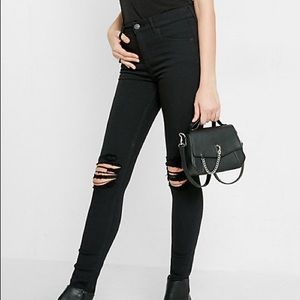 Express Black High Waisted Distressed Legging