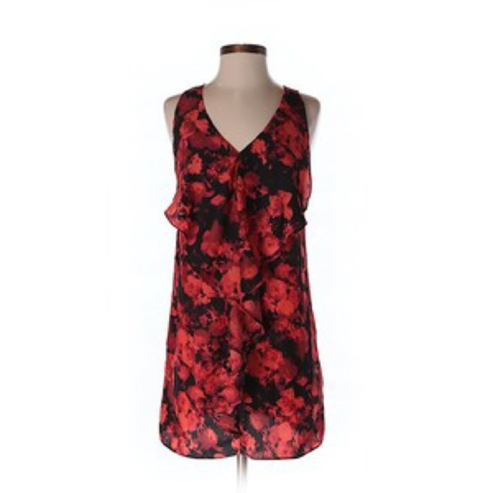 Silence + Noise Red/Black Ruffle Dress