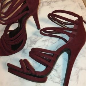 Strappy Maroon Heels
