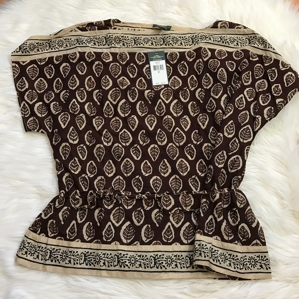 NWT Ralph Lauren Brown Leaf Tunic