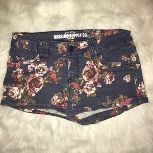 Floral Print Denim Shorts