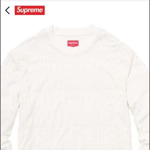 Supreme stripe logo terry crewneck