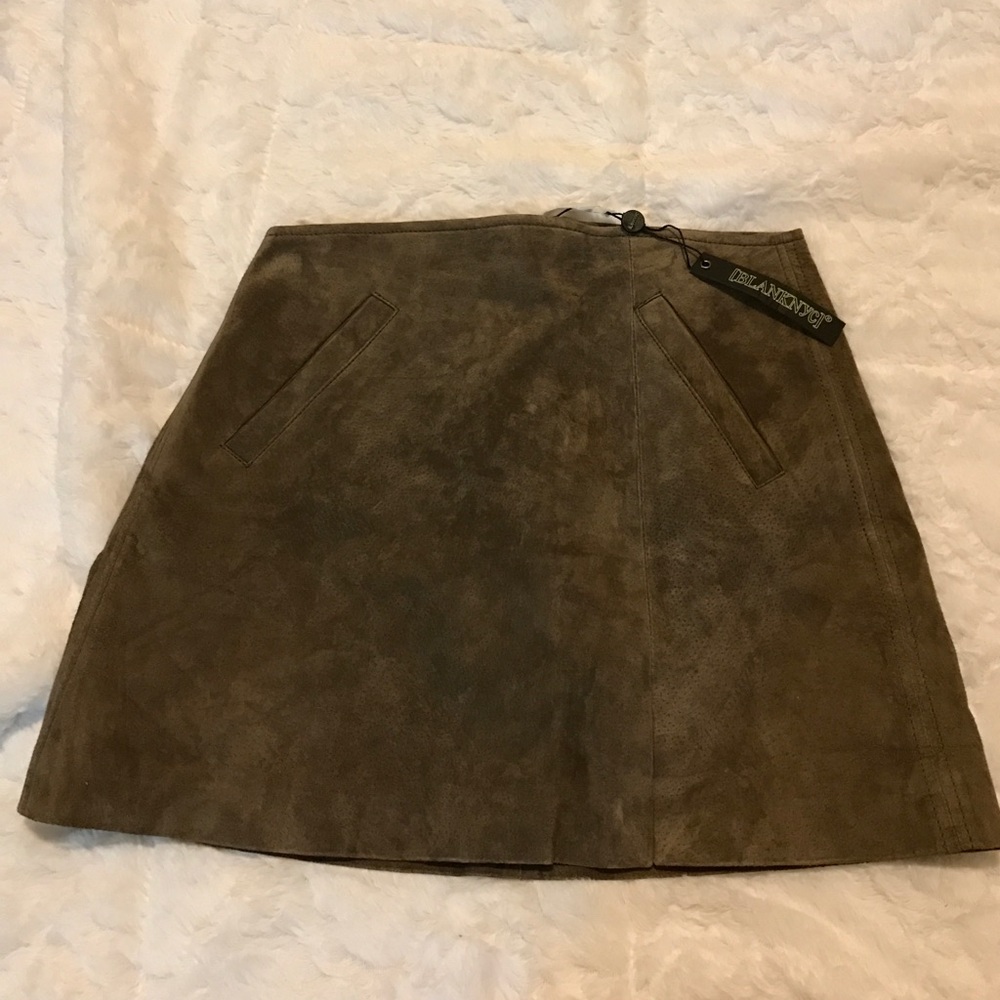 Brown leather skirt NWT