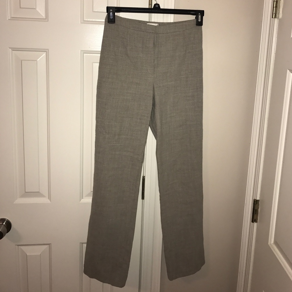 TAHARI bergdorf goodman gray wool dress pants