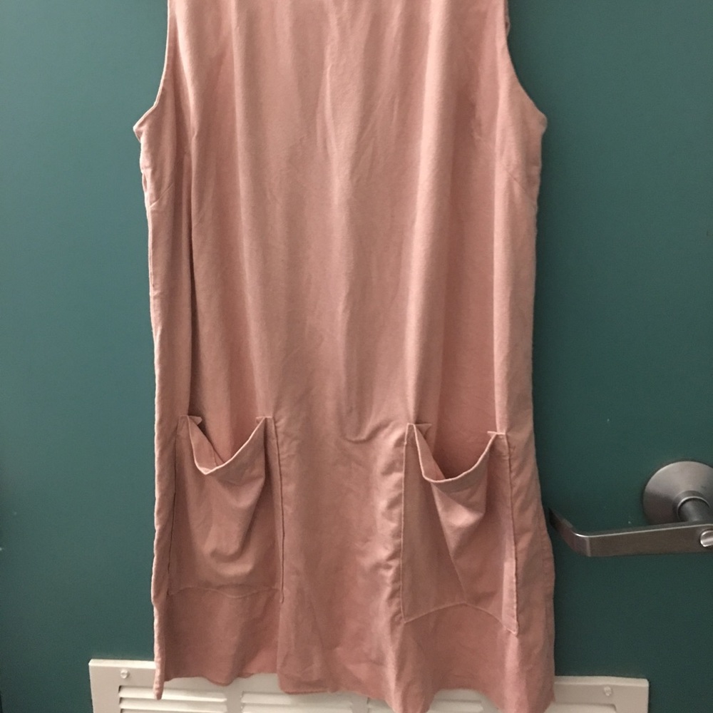 Pink suede mini dress