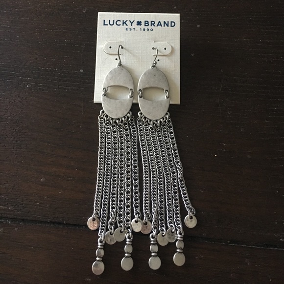 NEED GONE BY 9/15/22 - Brand New Lucky Bohemian Silver Chain Earrings - Picture 1 of 6