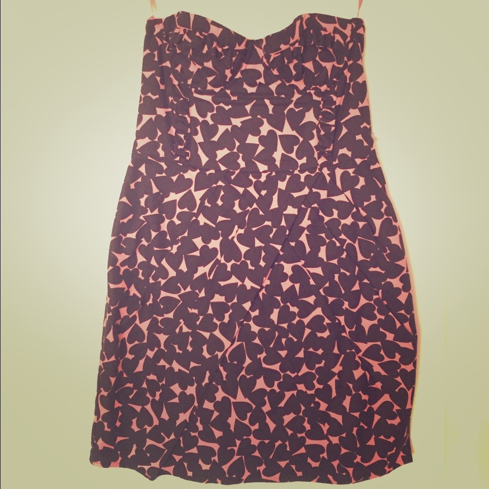 H&M strapless heart print dress SZ 6