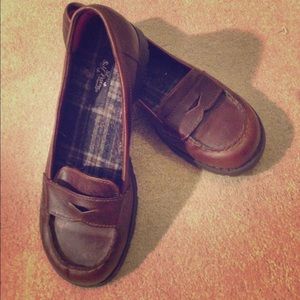 Women's brown penny loafers