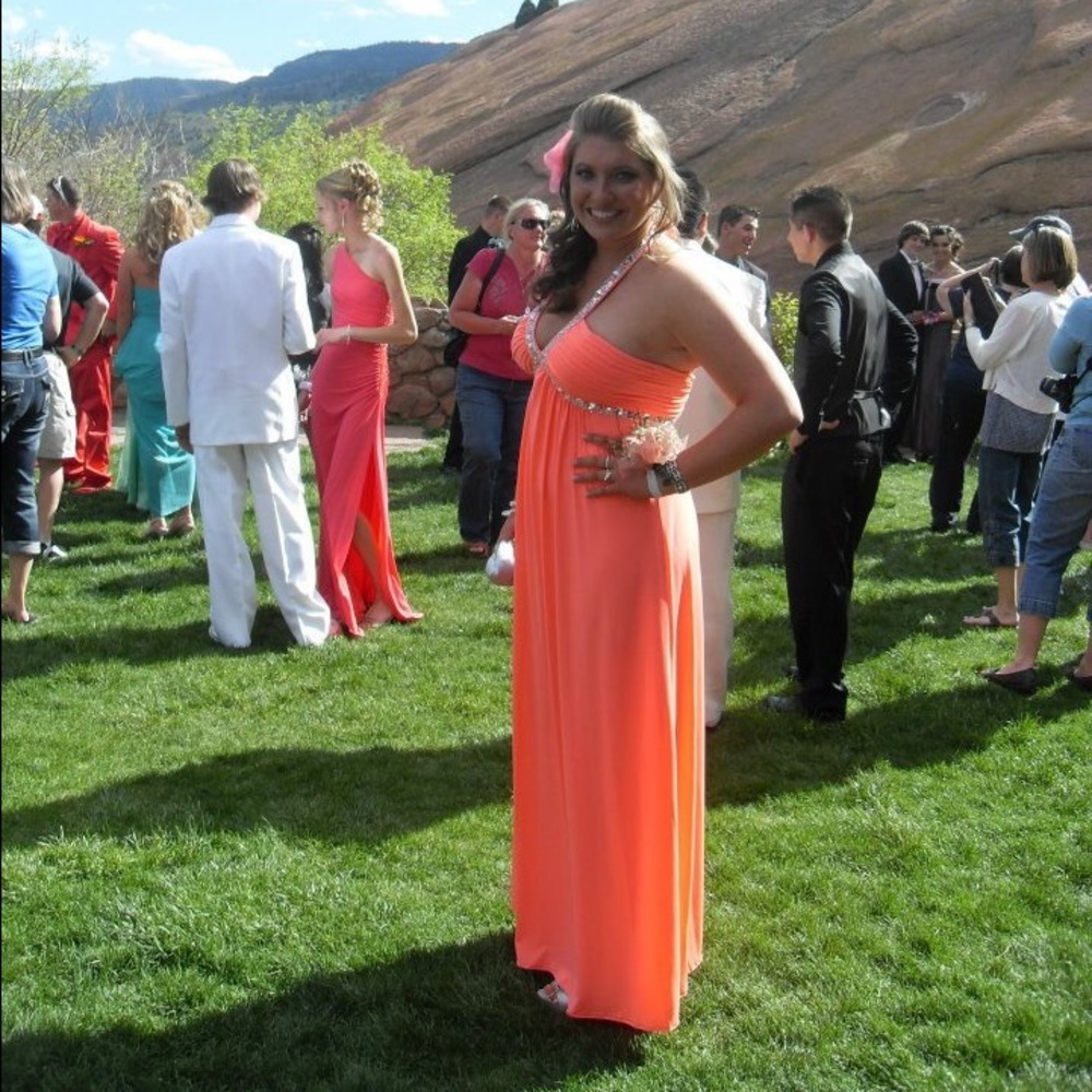 Coral prom dress