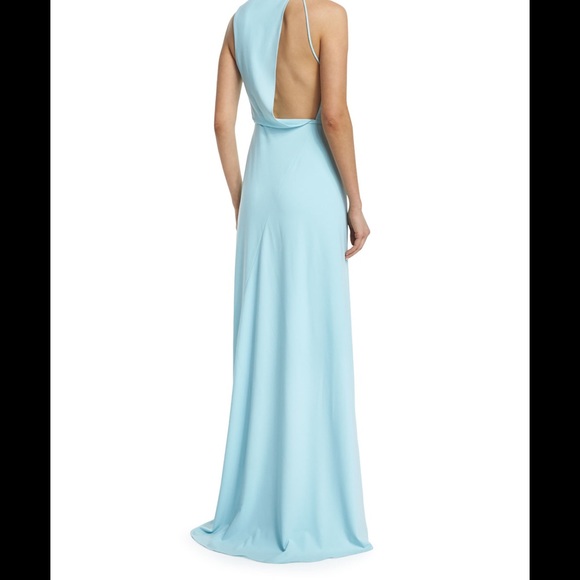Halston Heritage Halter Neck Open Back Column Gown - Picture 3 of 5
