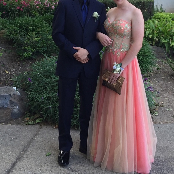 NEIMAN MARCUS Coral ball dress! - Picture 1 of 4