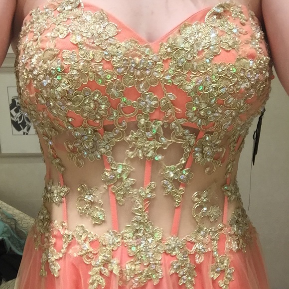 NEIMAN MARCUS Coral ball dress! - Picture 2 of 4