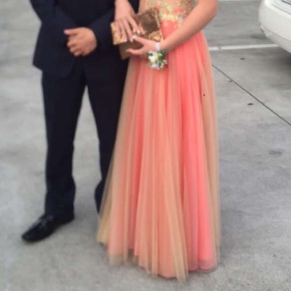 NEIMAN MARCUS Coral ball dress! - Picture 4 of 4