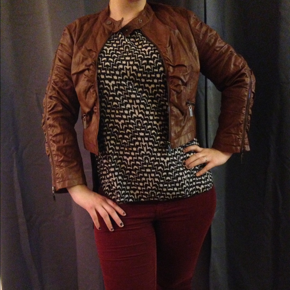Sexy Faux Leather Biker Jacket