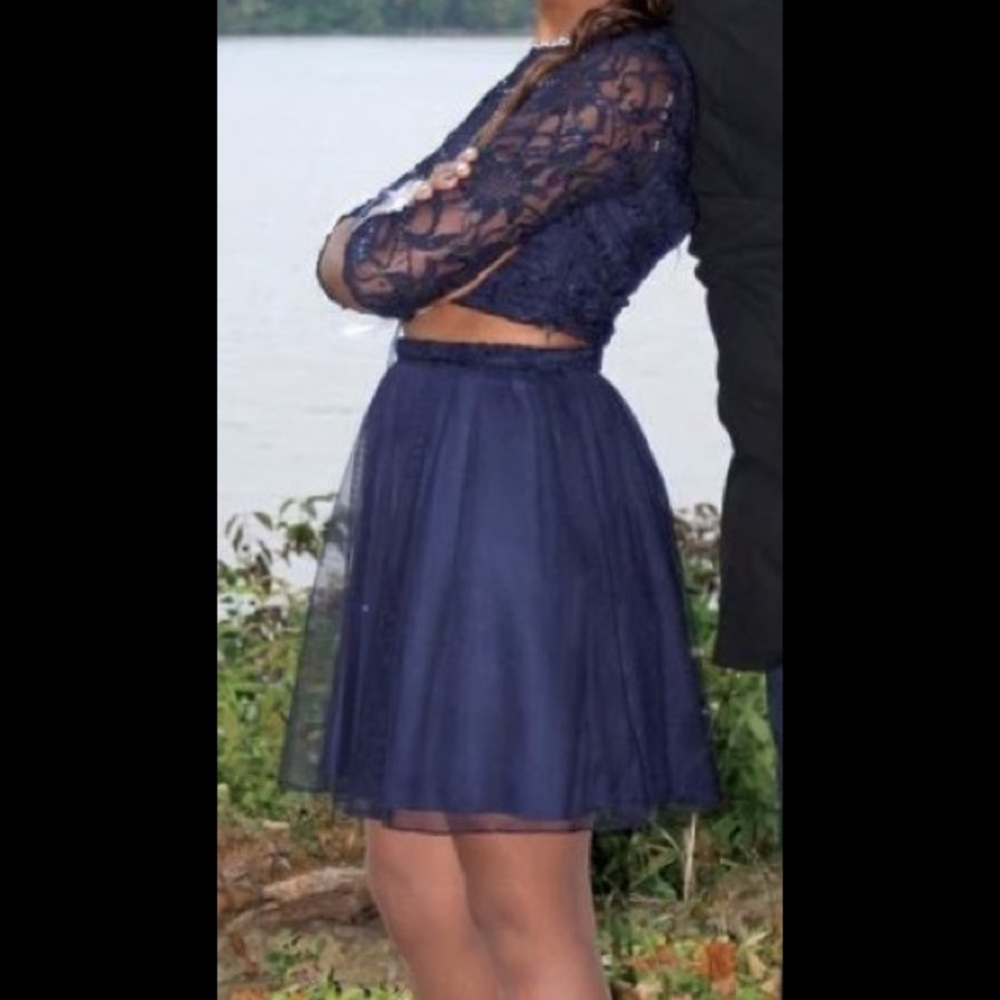 2 piece navy homecoming dress size 5