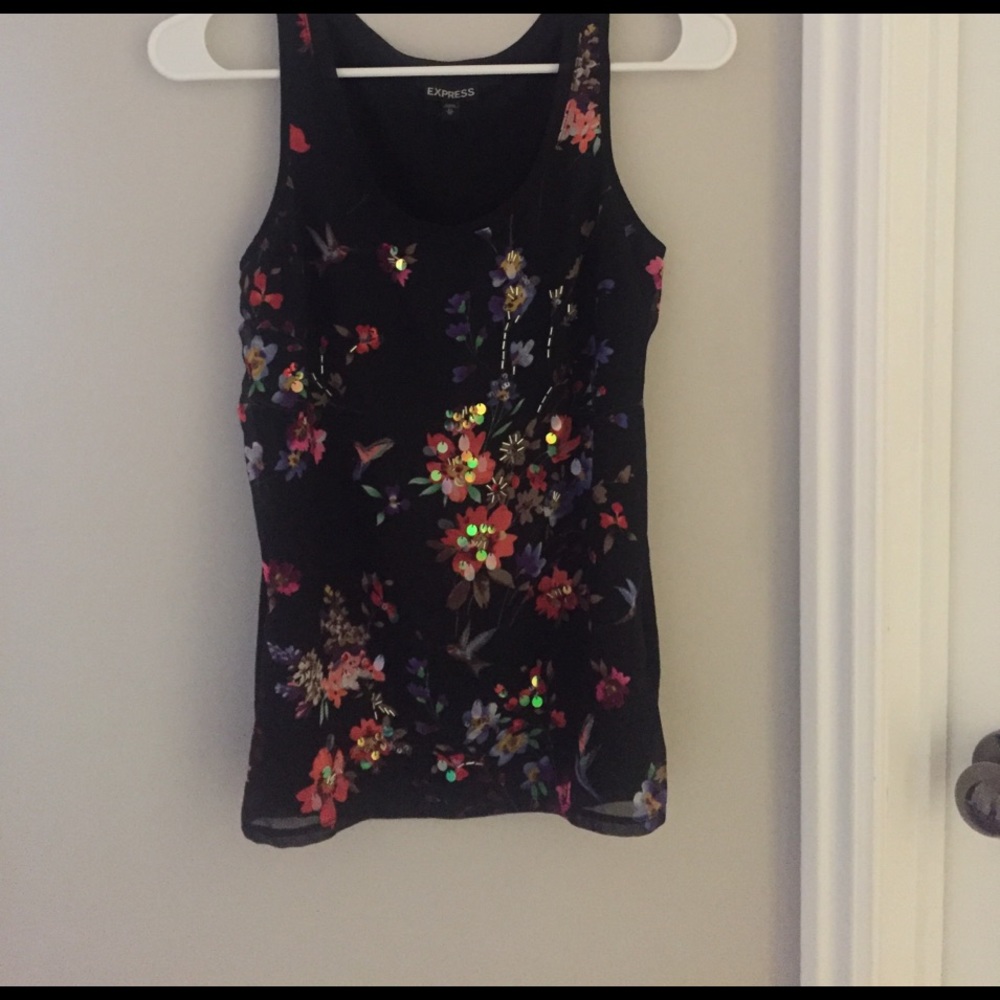 Express embellished tank top
